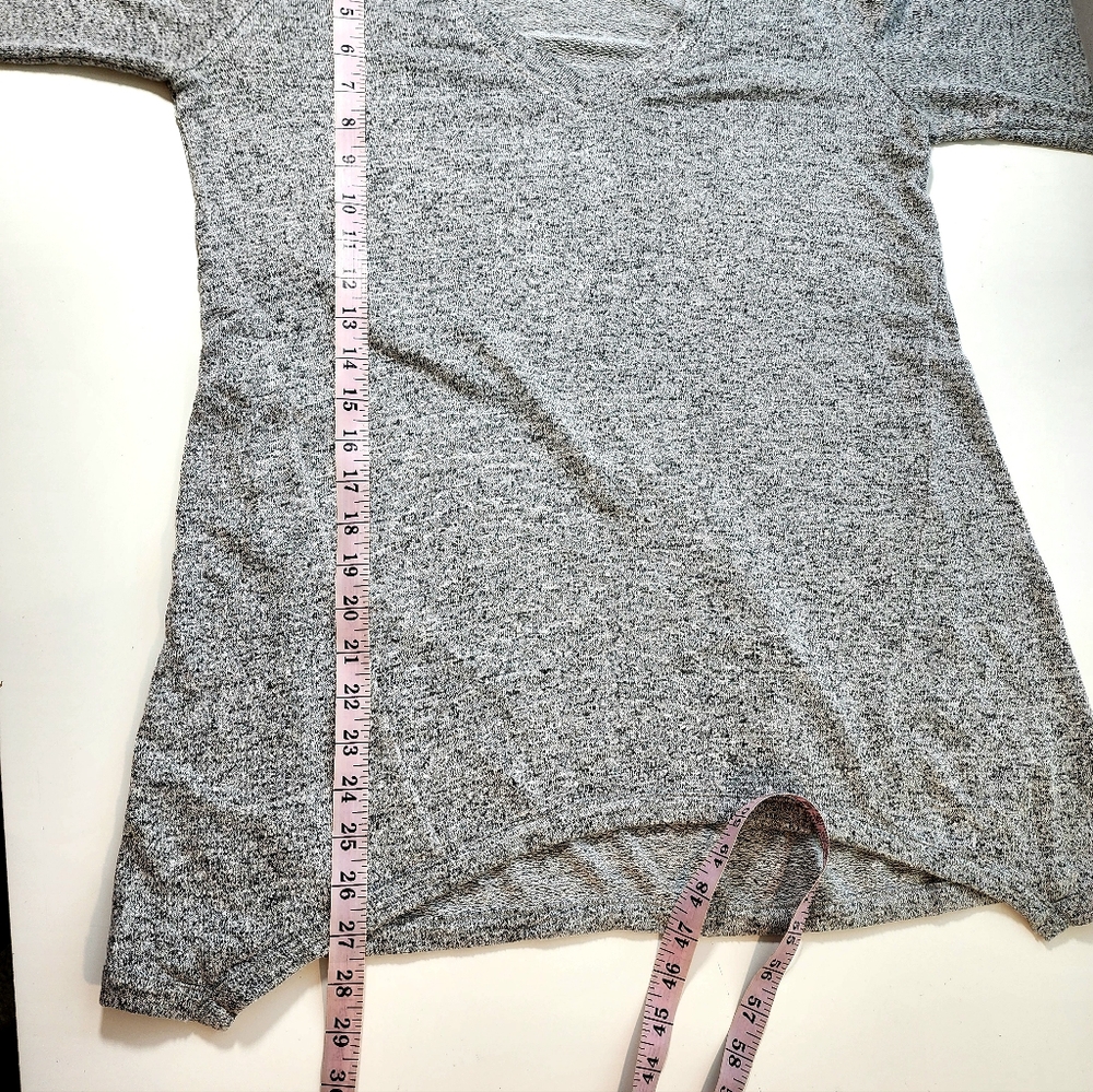 Nally & Millie Womens Grey White Marled Medium 3/4 Sleeves Long Pullover Sweater - Picture 8 of 8